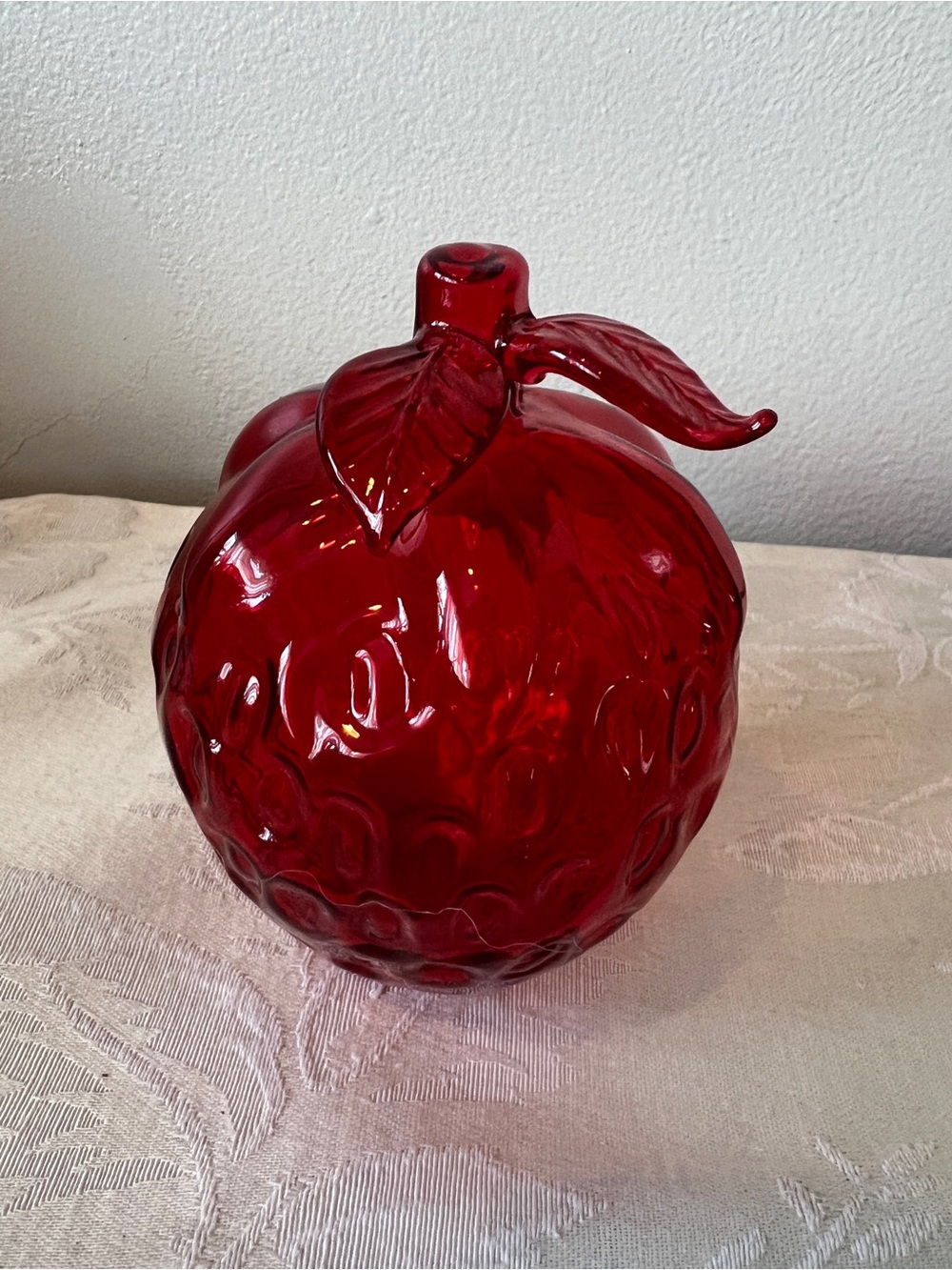 Anthropologie Strawberry Red Glass Summer Fruit Bud Vase- 4.5’